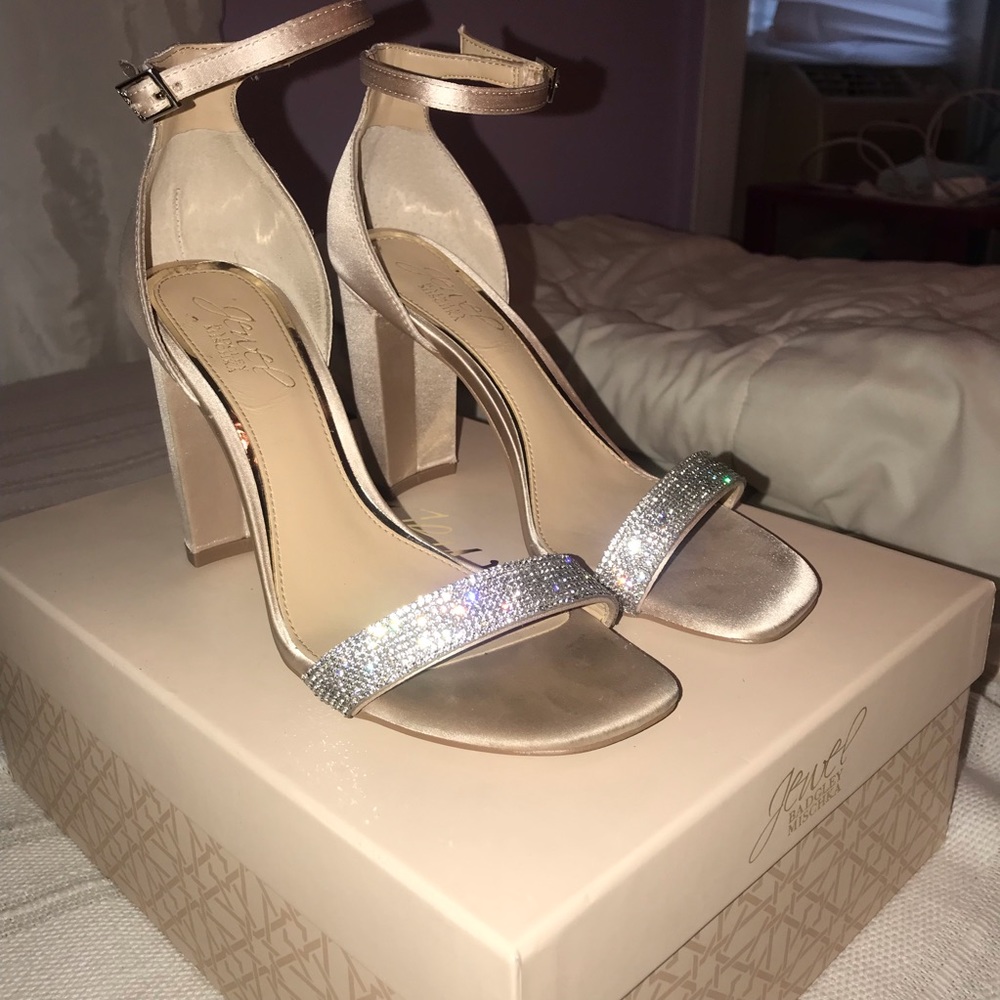 JEWEL by Badgley Mischka Diamond Single Strap Heel